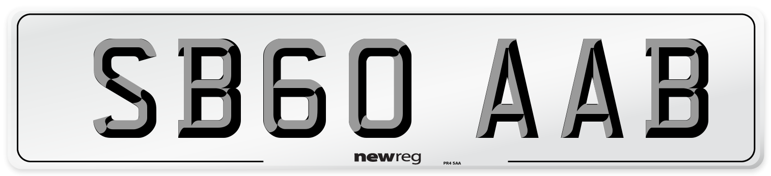 SB60 AAB Number Plate from New Reg